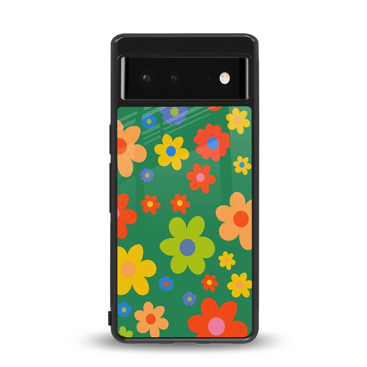 Greenery Blossom back phone cover | glass case for google pixel 6a