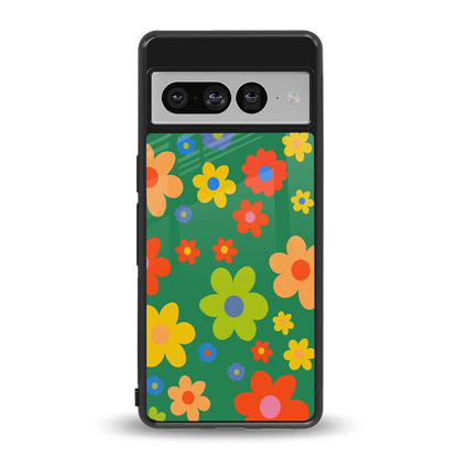 Greenery Blossom back phone cover | glass case for google pixel 7 pro
