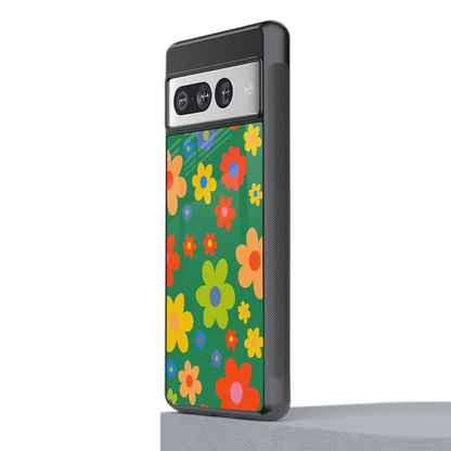 Greenery Blossom stylish phone case for google pixel 7 pro | glossy glass and slim fit