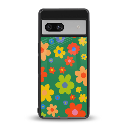 Greenery Blossom back phone cover | glass case for google pixel 7