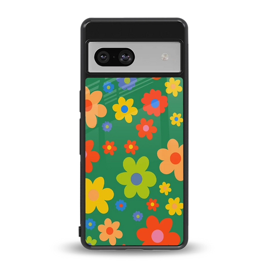 Greenery Blossom back phone cover | glass case for google pixel 7