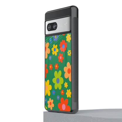 Greenery Blossom stylish phone case for google pixel 7a | glossy glass and slim fit