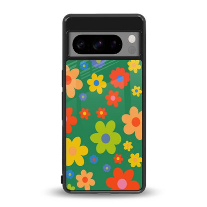 Greenery Blossom back phone cover | glass case for google pixel 8 pro