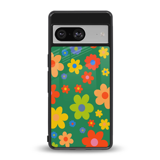 Greenery Blossom back phone cover | glass case for google pixel 8