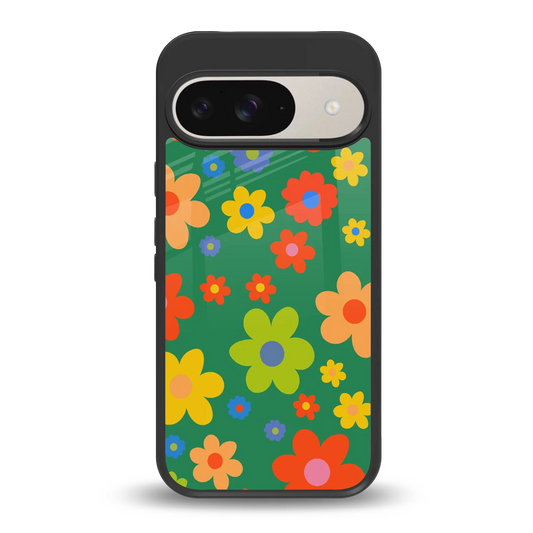 Greenery Blossom back phone cover | glass case for google pixel 9