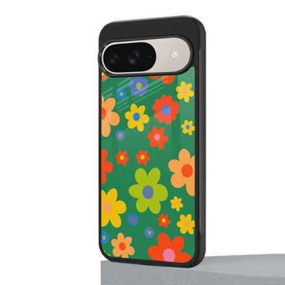 Greenery Blossom google pixel 9 mobile cover | shockproof glass phone case
