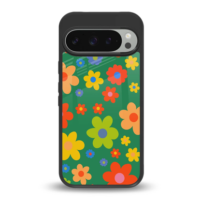 Greenery Blossom back phone cover | glass case for google pixel 9 pro xl