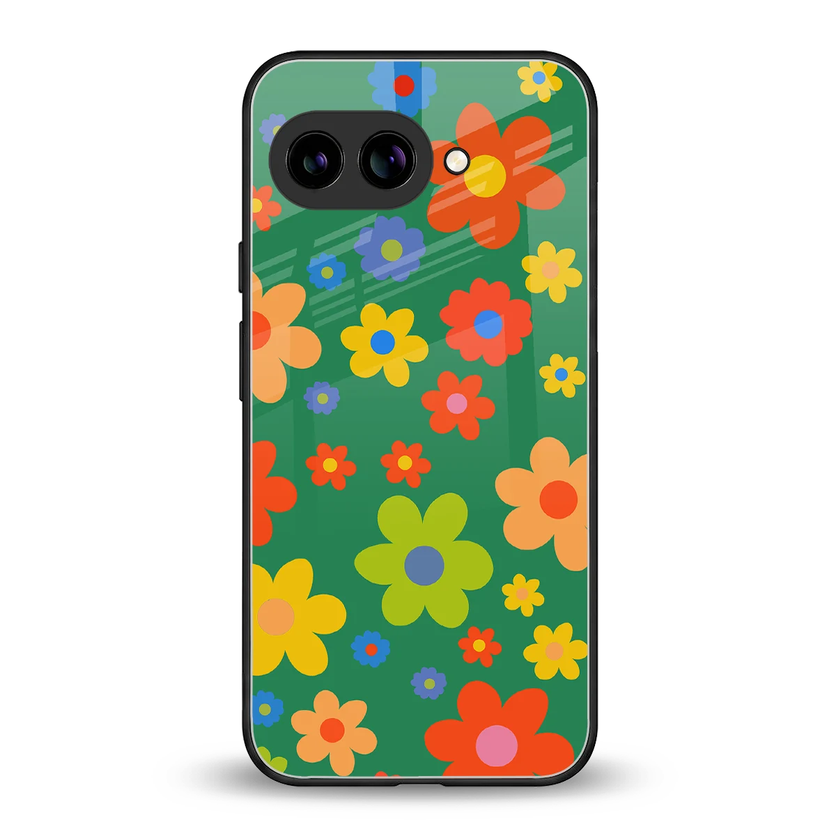 Greenery Blossom back phone cover | glass case for google pixel 9a