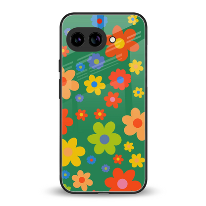 Greenery Blossom back phone cover | glass case for google pixel 9a