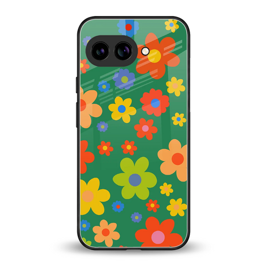 Greenery Blossom back phone cover | glass case for google pixel 9a