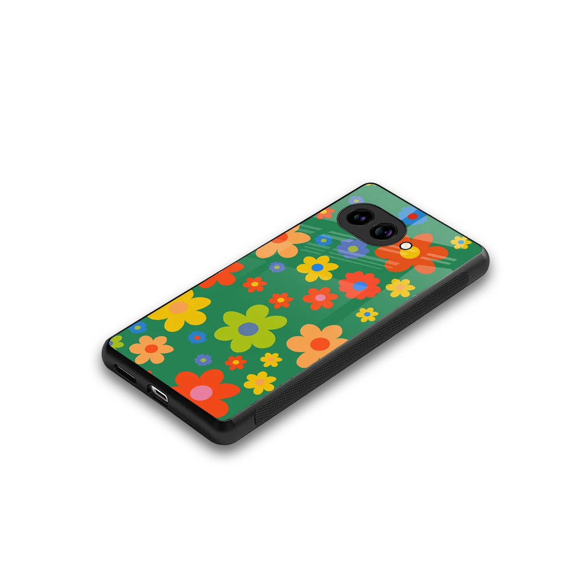 Greenery Blossom stylish phone case for google pixel 9a | glossy glass and slim fit