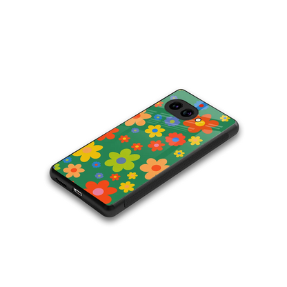 Greenery Blossom stylish phone case for google pixel 9a | glossy glass and slim fit
