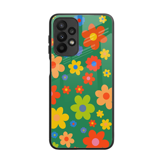 Greenery Blossom back phone cover | glass case for samsung galaxy a23