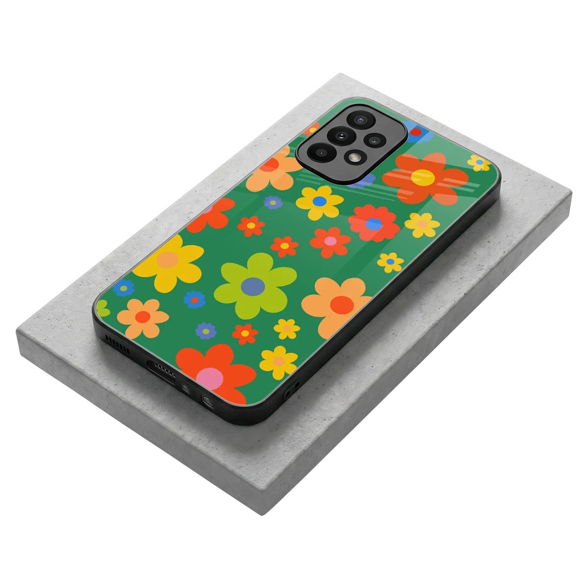 Greenery Blossom stylish phone case for samsung galaxy a23 | glossy glass and slim fit
