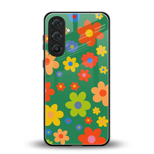 Greenery Blossom back phone cover | glass case for samsung galaxy m36 5g