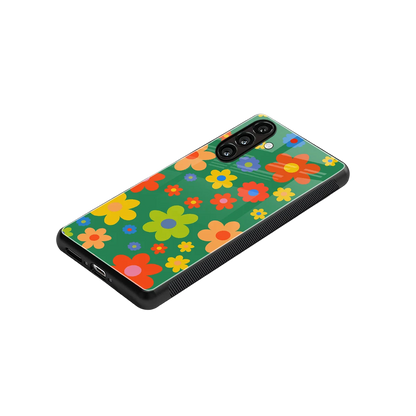 Greenery Blossom stylish phone case for samsung galaxy a55 5g | glossy glass and slim fit