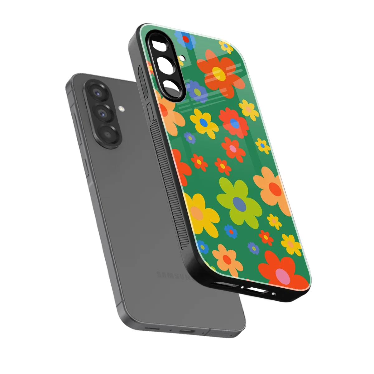Greenery Blossom sleek samsung galaxy a37 5g cover with tempered glass back and TPU edges