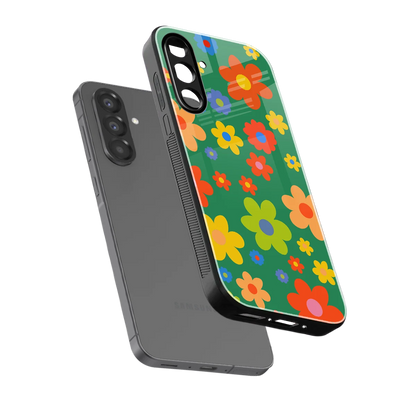 Greenery Blossom sleek samsung galaxy a37 5g cover with tempered glass back and TPU edges