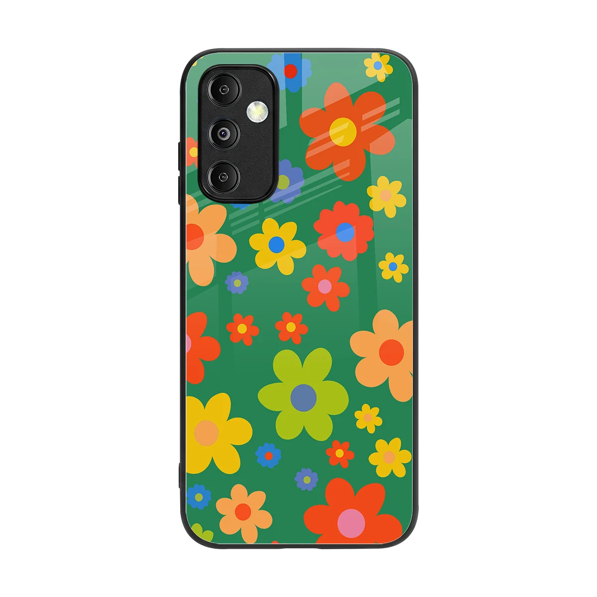 Greenery Blossom back phone cover | glass case for samsung galaxy m14 5g
