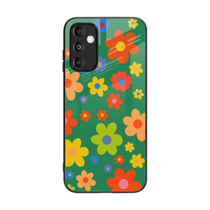 Greenery Blossom back phone cover | glass case for samsung galaxy m14 5g