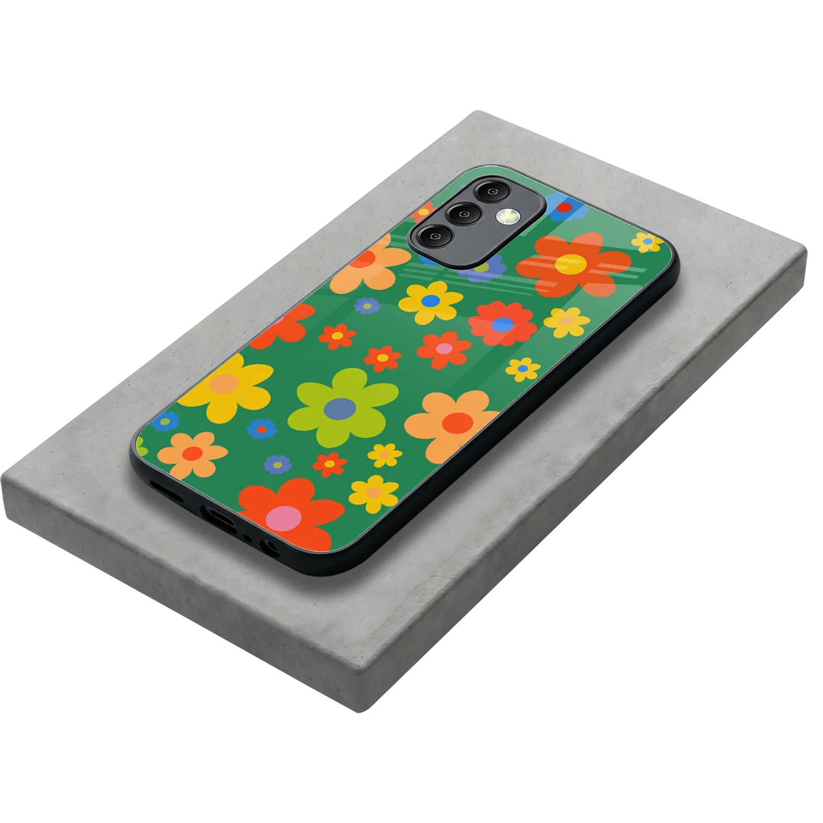 Greenery Blossom stylish phone case for samsung galaxy m14 5g | glossy glass and slim fit