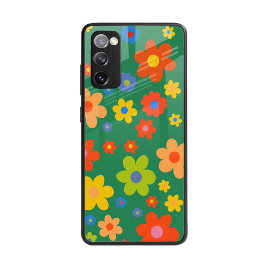 Greenery Blossom back phone cover | glass case for samsung galaxy s20 fe