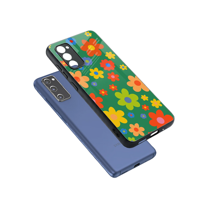 Greenery Blossom sleek samsung galaxy s20 fe cover with tempered glass back and TPU edges