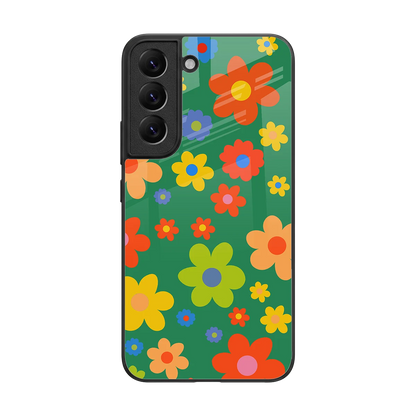 Greenery Blossom back phone cover | glass case for samsung galaxy s22