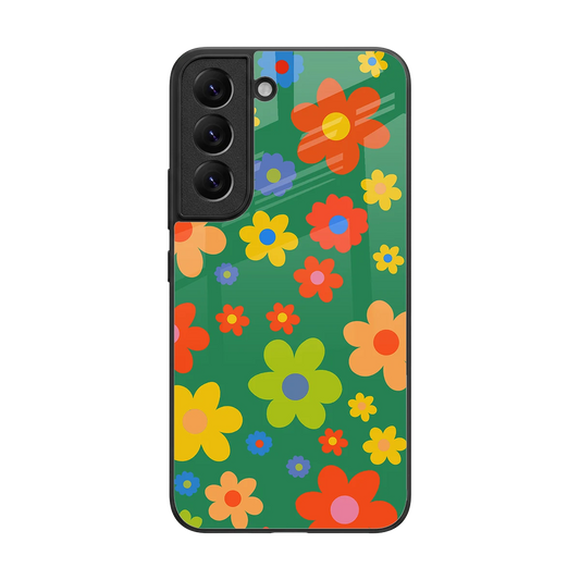 Greenery Blossom back phone cover | glass case for samsung galaxy s22