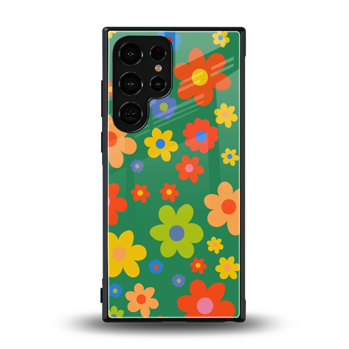 Greenery Blossom back phone cover | glass case for samsung galaxy s23 ultra