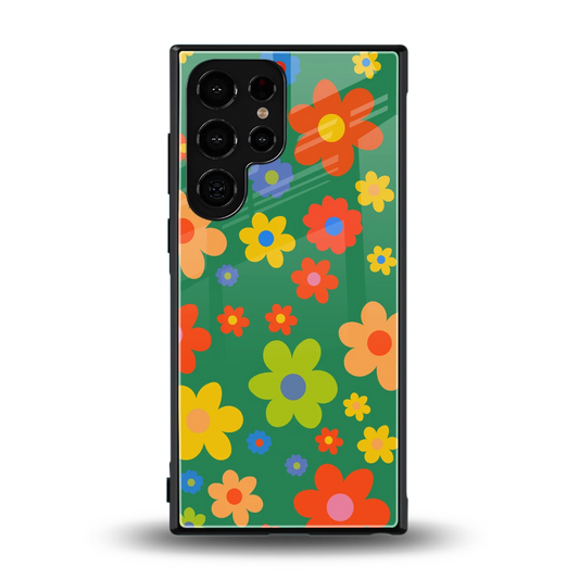 Greenery Blossom back phone cover | glass case for samsung galaxy s23 ultra
