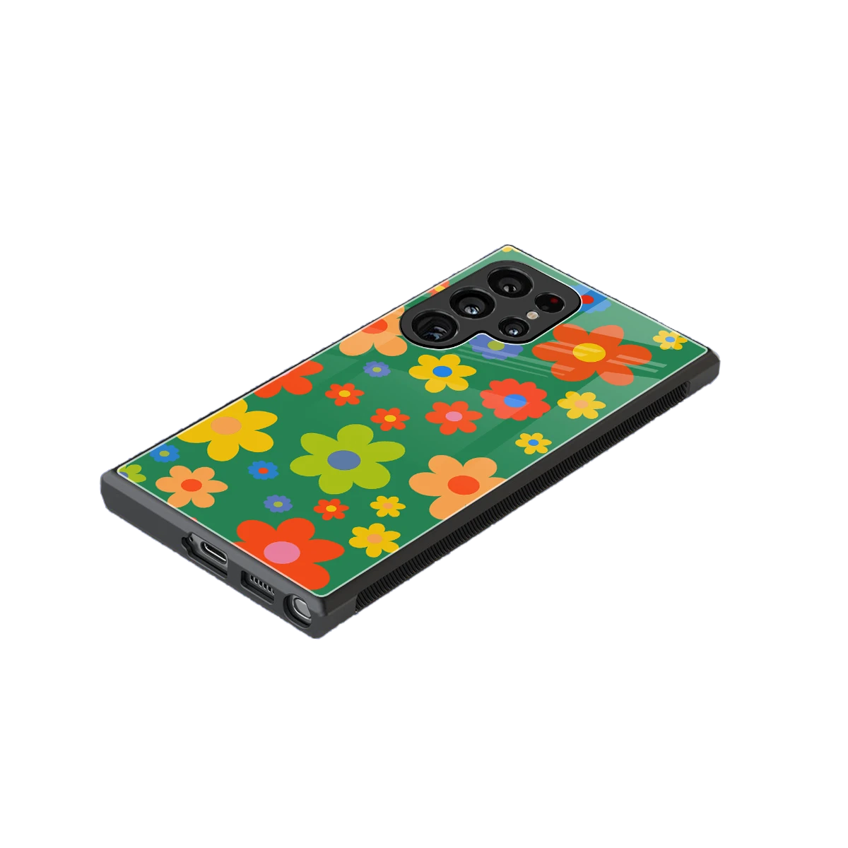 Greenery Blossom stylish phone case for samsung galaxy s24 ultra | glossy glass and slim fit