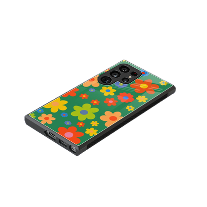 Greenery Blossom stylish phone case for samsung galaxy s24 ultra | glossy glass and slim fit