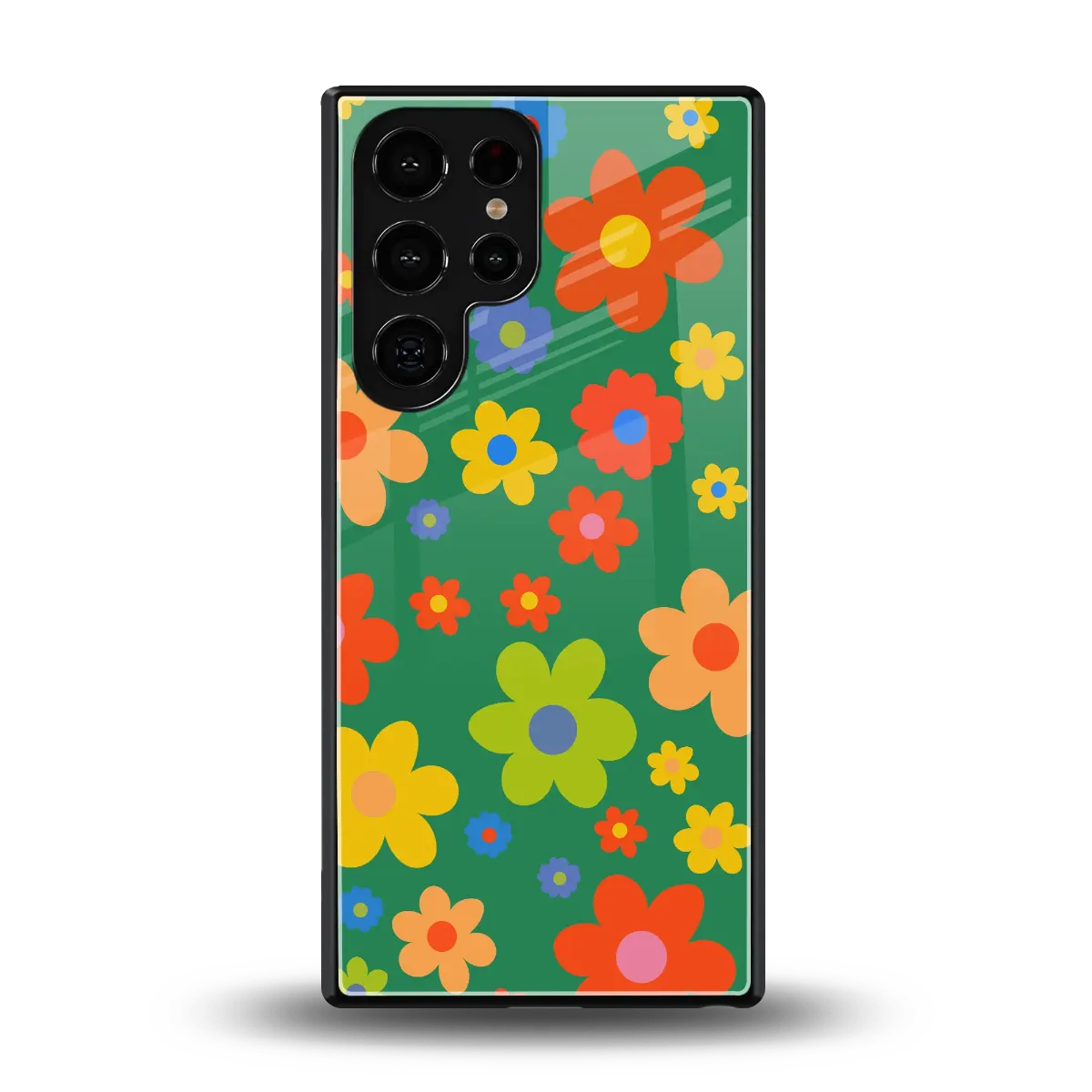 Greenery Blossom back phone cover | glass case for samsung galaxy s25 ultra