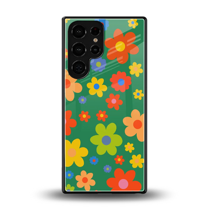Greenery Blossom back phone cover | glass case for samsung galaxy s25 ultra