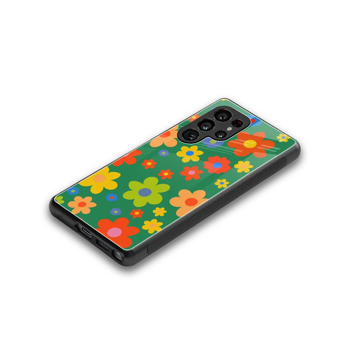 Greenery Blossom stylish phone case for samsung galaxy s25 ultra | glossy glass and slim fit