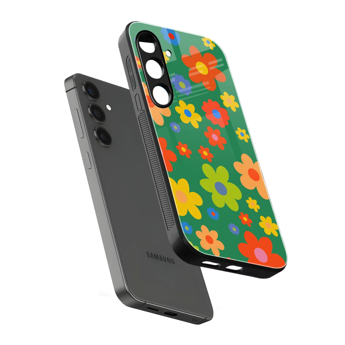 Greenery Blossom sleek samsung galaxy s23 plus cover with tempered glass back and TPU edges