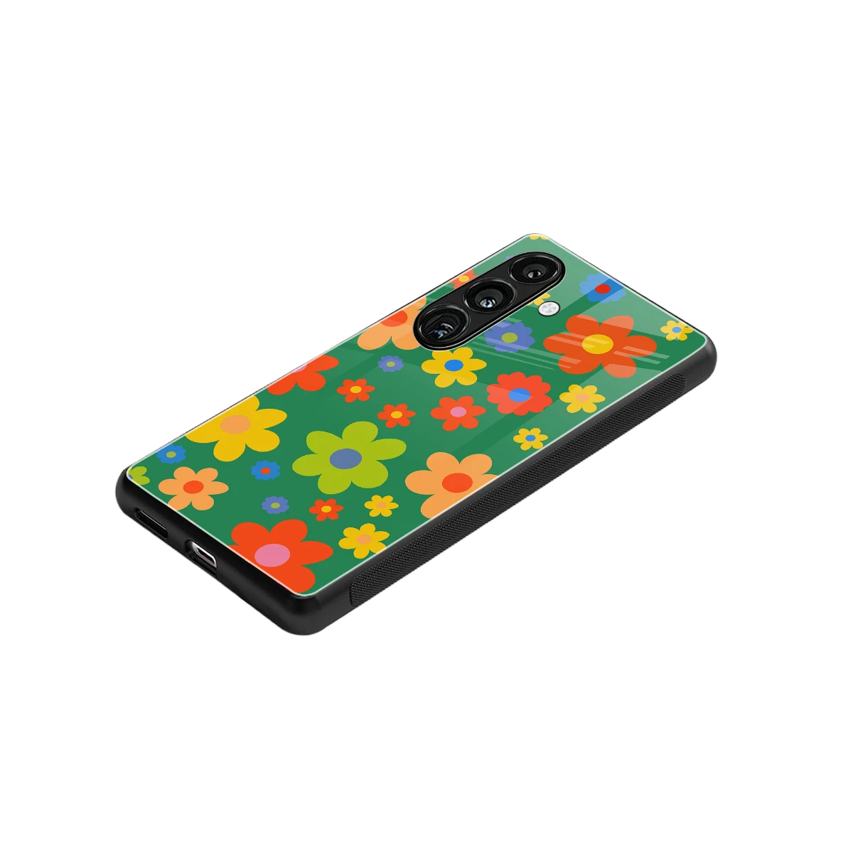 Greenery Blossom stylish phone case for samsung galaxy s25 | glossy glass and slim fit