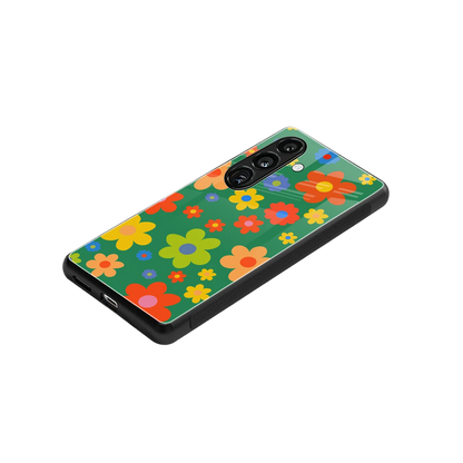 Greenery Blossom stylish phone case for samsung galaxy s25 | glossy glass and slim fit