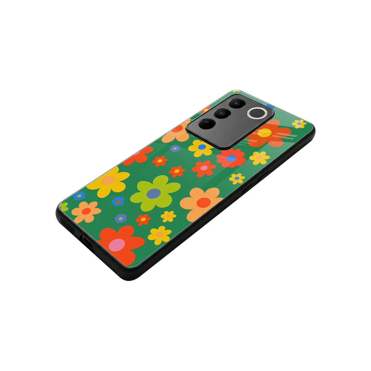 Greenery Blossom stylish phone case for vivo v27 5g | glossy glass and slim fit