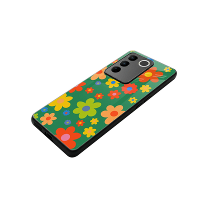 Greenery Blossom stylish phone case for vivo v27 5g | glossy glass and slim fit