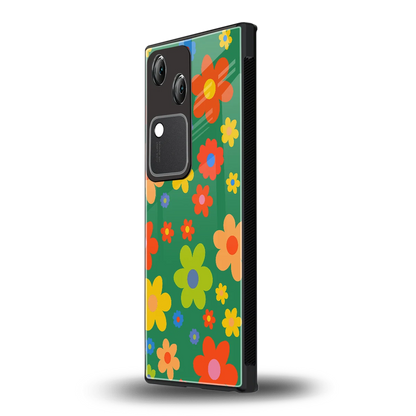 Greenery Blossom vivo v30 mobile cover | shockproof glass phone case