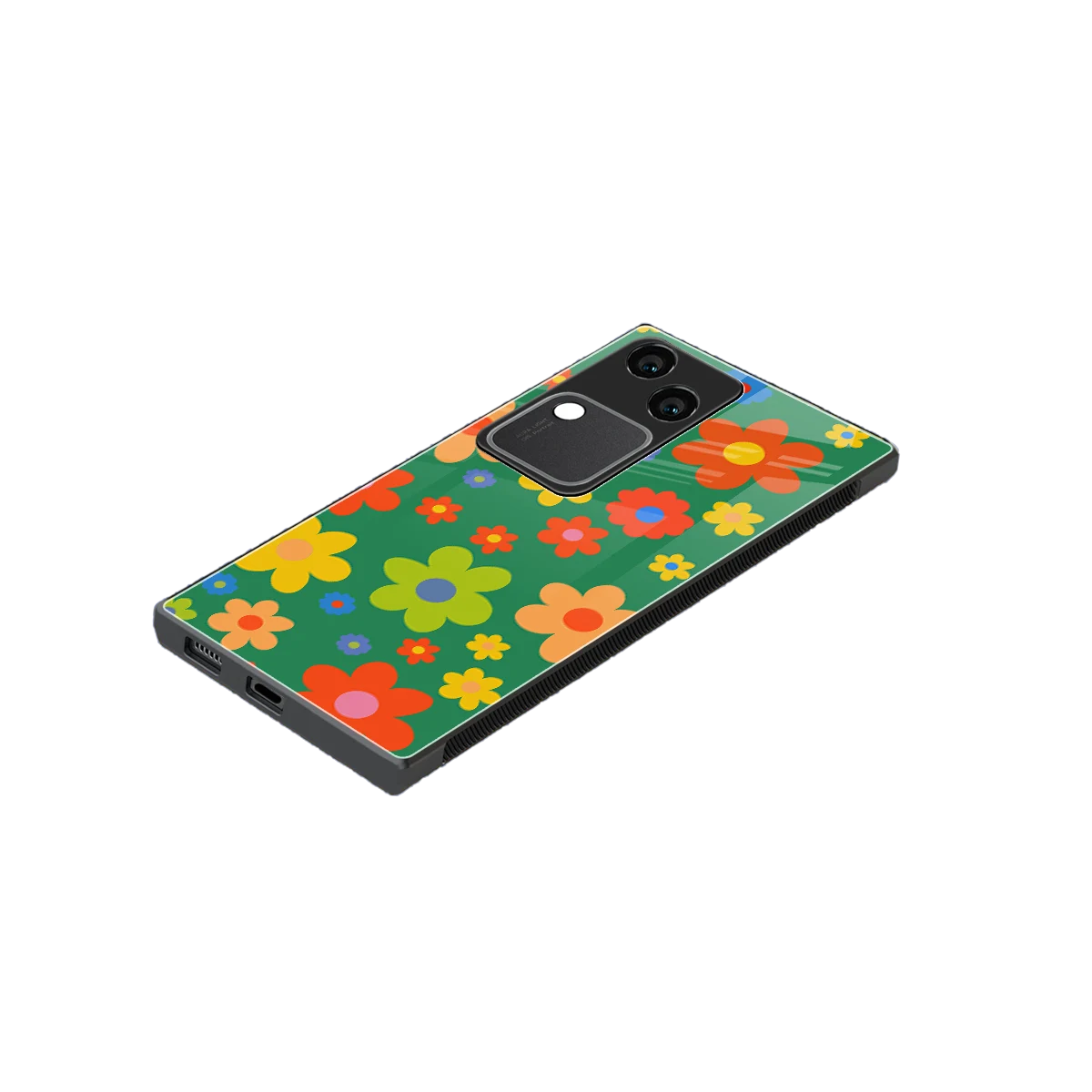 Greenery Blossom stylish phone case for vivo v30 | glossy glass and slim fit
