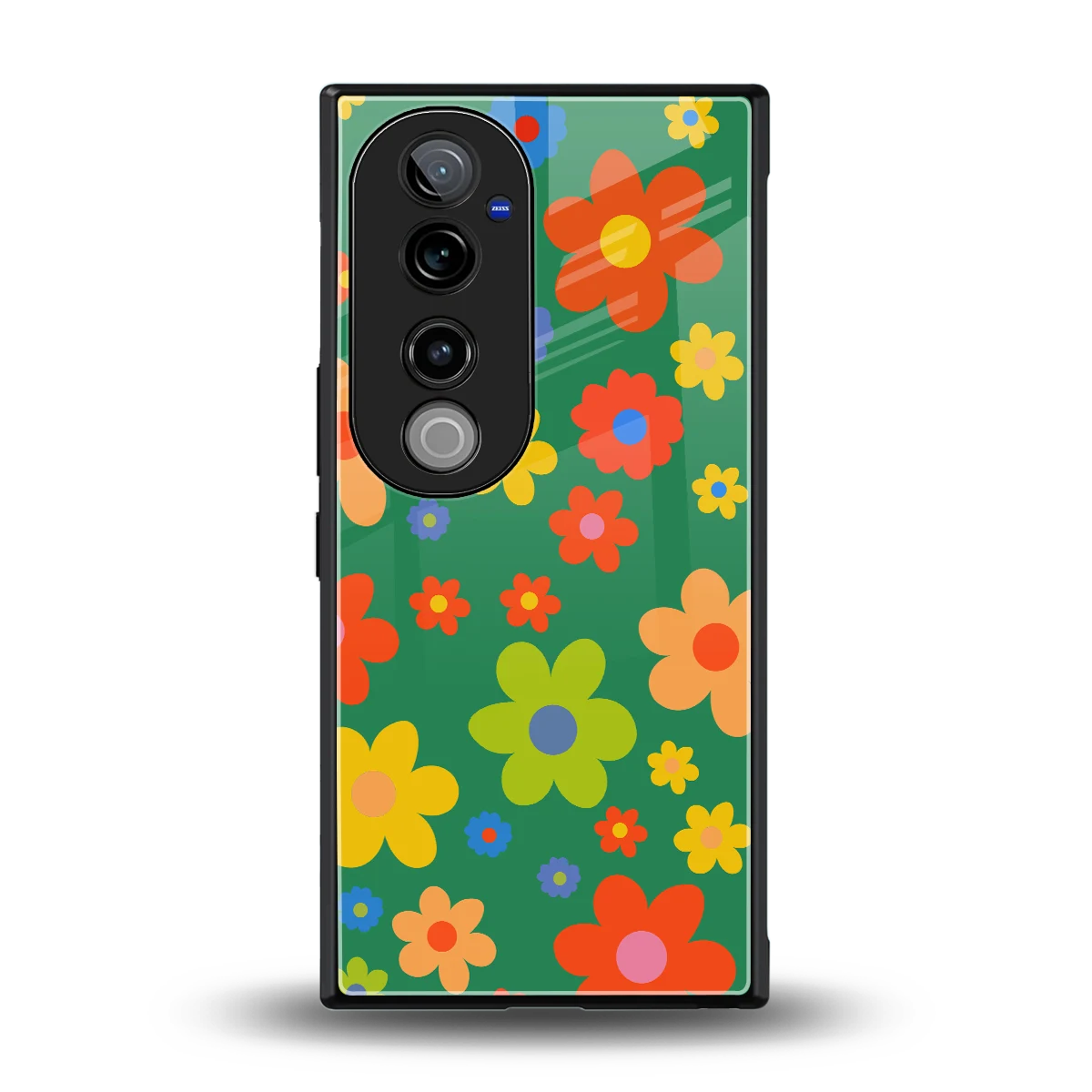 Greenery Blossom back phone cover | glass case for vivo v40 pro