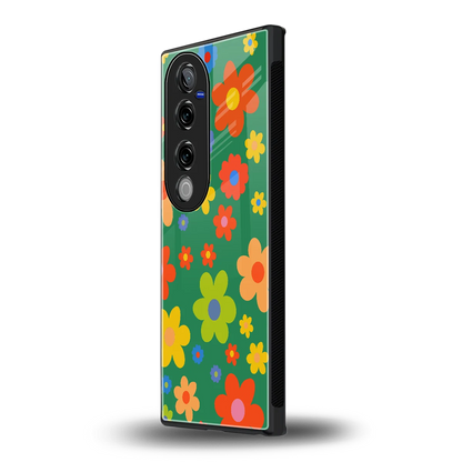 Greenery Blossom vivo v40 pro mobile cover | shockproof glass phone case
