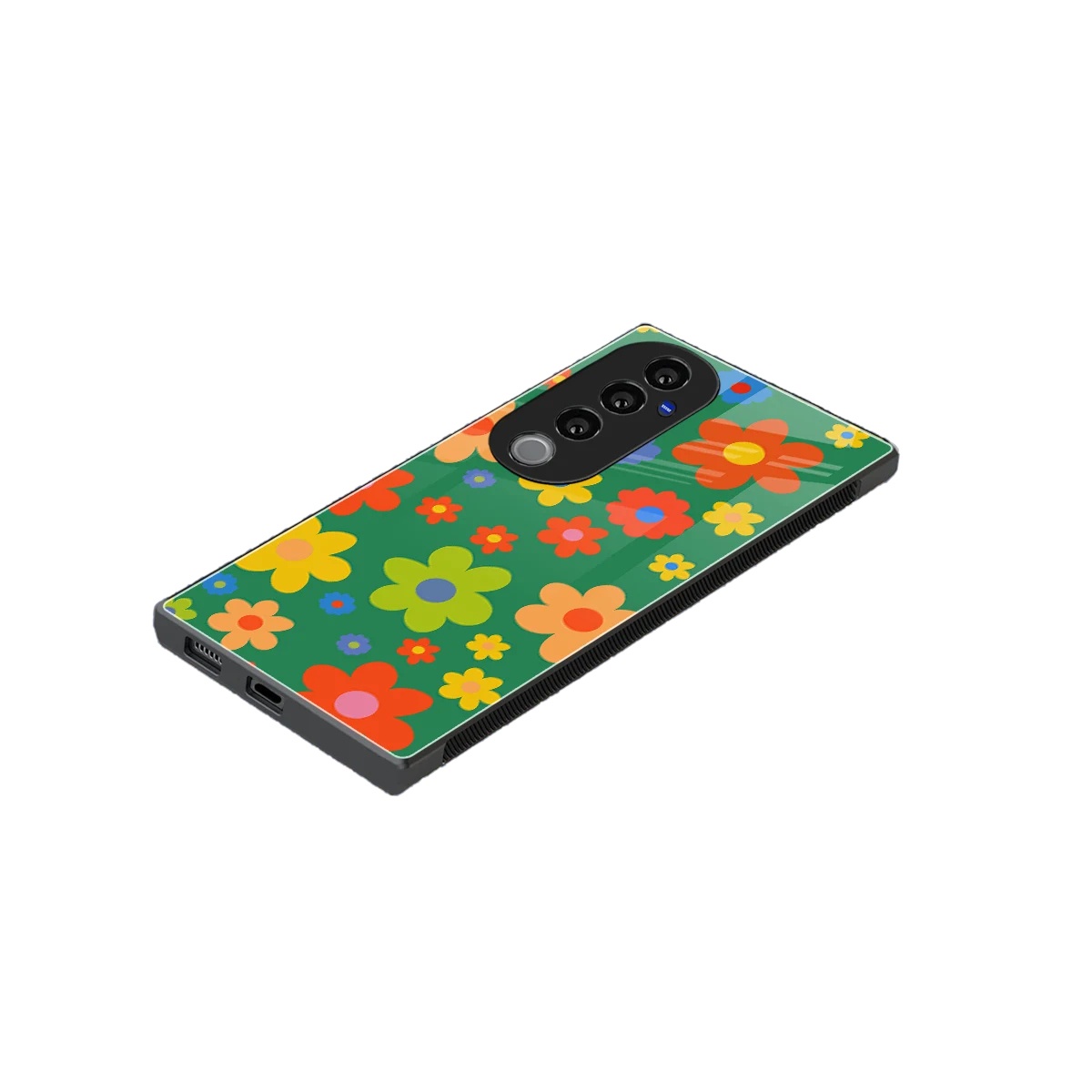 Greenery Blossom stylish phone case for vivo v40 pro | glossy glass and slim fit
