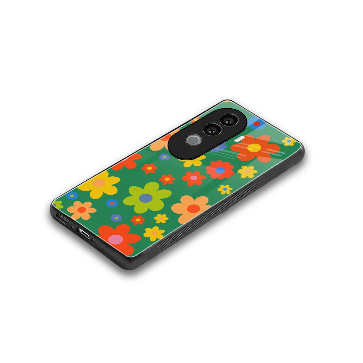 Greenery Blossom stylish phone case for vivo v40e | glossy glass and slim fit