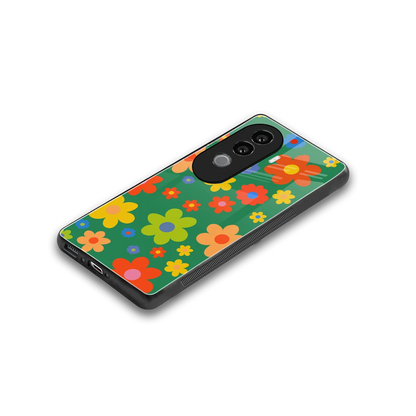 Greenery Blossom stylish phone case for vivo v40e | glossy glass and slim fit