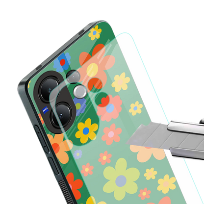 Greenery Blossom stylish phone case for vivo v60 | glossy glass and slim fit