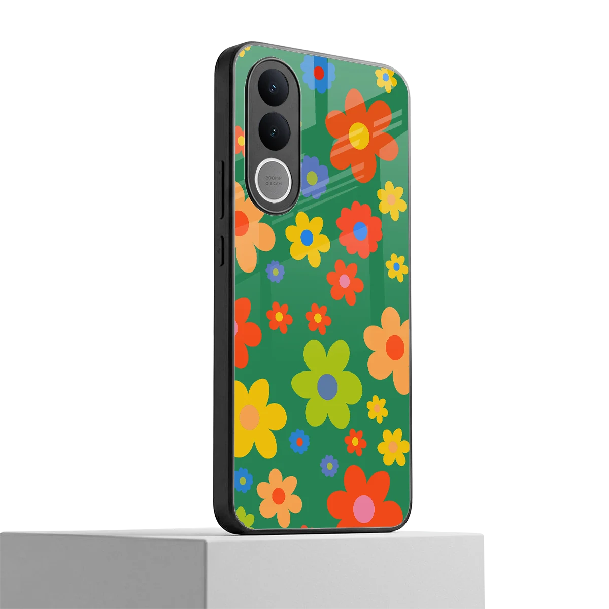 Greenery Blossom vivo v70 fe mobile cover | shockproof glass phone case